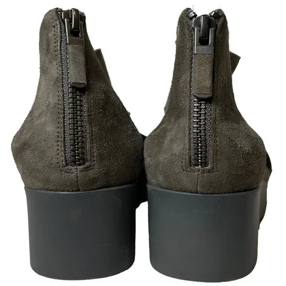 Eileen Fisher Buoy Suede Criss Cross Close Toe Wedge Platform Sandals 8 1/2 - Picture 5 of 13